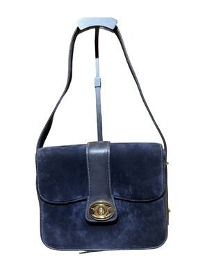 Gucci Navy Suede & Leather Vintage 1973 Blondie Shoulder Bag Auth Auth